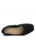 Comfort black ballerina in faux suede with bow