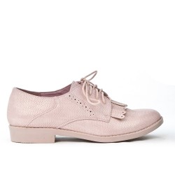 Pink derby yoke with lace fringe