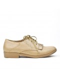 Beige Derby yoke with lace fringe