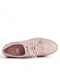 Pink derby yoke with lace fringe