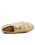 Beige Derby yoke with lace fringe