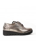 Derby gray faux leather lace