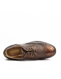 Brown faux leather lace-up brogue