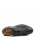 Black faux leather lace-up brogue