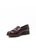 Burgundy moccasin imitation leather with bangs