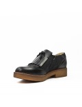 Black Derby in faux leather with bangs