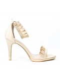 Beige sandal with ruffle