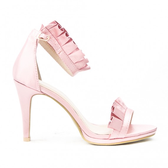 Pink sandal with ruffle