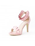 Pink sandal with ruffle