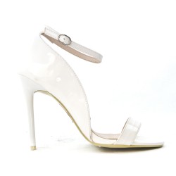 White sandal in varnish