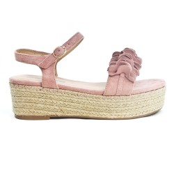 Pink sandal with espadrille sole