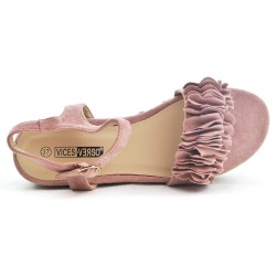 Pink sandal with espadrille sole