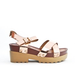 Champagne sandal with big heel