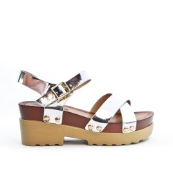 Silver sandal with big heel
