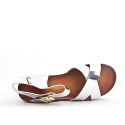 Silver sandal with big heel