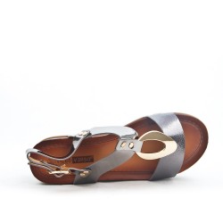 Gray sandal with big heel