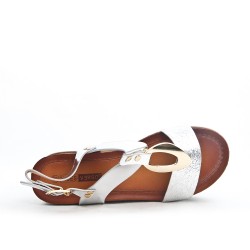 Silver sandal with big heel
