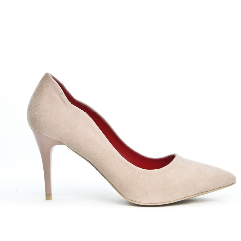 escarpins beige daim