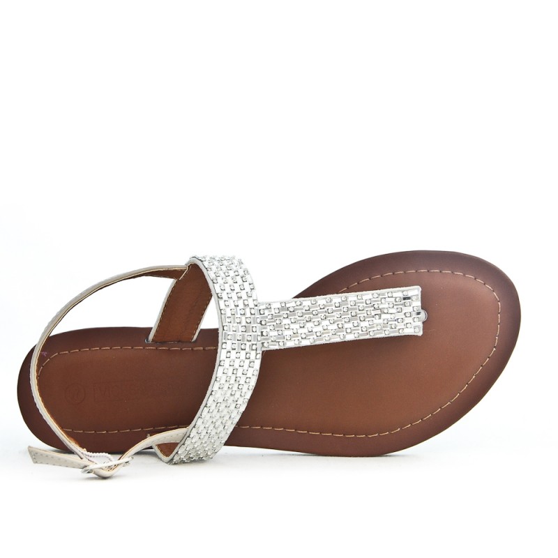 silver flip flops with rhinestones