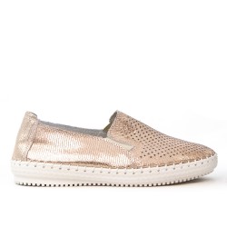 Brilliant leather champagne tennis