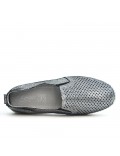 Cuero brillante gris tenis