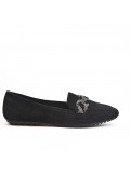 Black moccasin with braided bridle