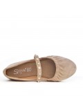 Available in 7 colors Flanged ballerina with pearls