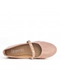 Available in 7 colors Flanged ballerina with pearls