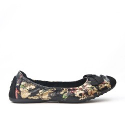 Available in 9 colors Large floral print ballerina