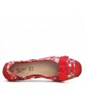 Available in 9 colors Large floral print ballerina