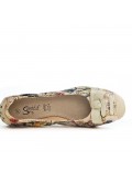 Available in 9 colors Large floral print ballerina