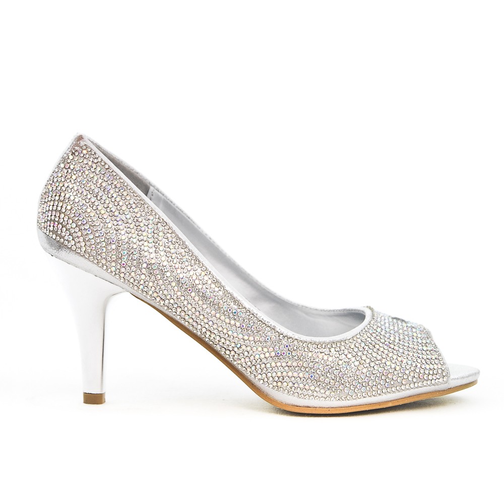 escarpin strass argent