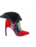 Glitter red boot with heel