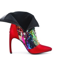 Glitter red boot with heel
