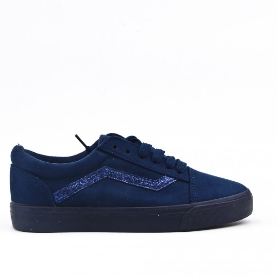basket homme bleu marine paillette