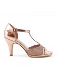 Champagne sandal with heel