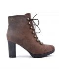 Ankle boots in faux suede with lace
