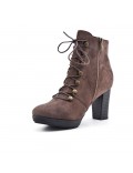 Ankle boots in faux suede with lace