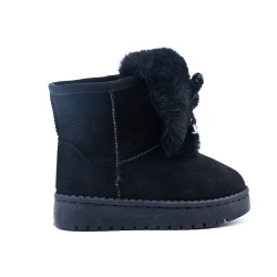 Black stuffed girl boot with bow