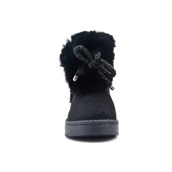 Black stuffed girl boot with bow