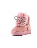 Pink stuffed girl boot with bow