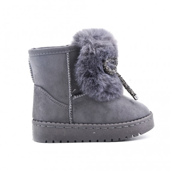 Black stuffed girl boot with bow