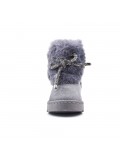 Black stuffed girl boot with bow
