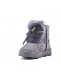 Black stuffed girl boot with bow