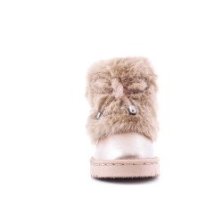 Furry girl boot with champagne bow