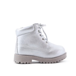 Silver girl boot with lace