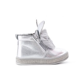 Furry girl boot with rabbit pattern