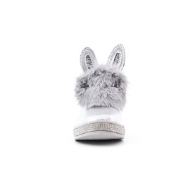 Furry girl boot with rabbit pattern