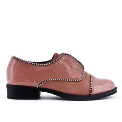 Two-material pink lace derby