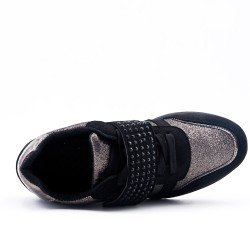 Black strass basket with rhinestones